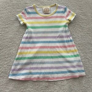 The Beaufort Bonnet Company Polly Play Rainbow Striped Dress 3T